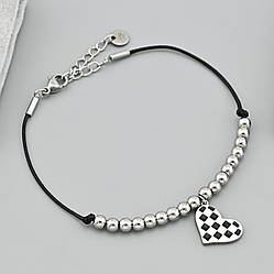 Браслет з сталі Гра почуттів 39334 ширина 3.5 мм емаль чорна довжина 18+3