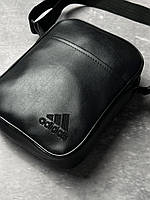 Барсетка шкір. чорна Adidas чорне лого