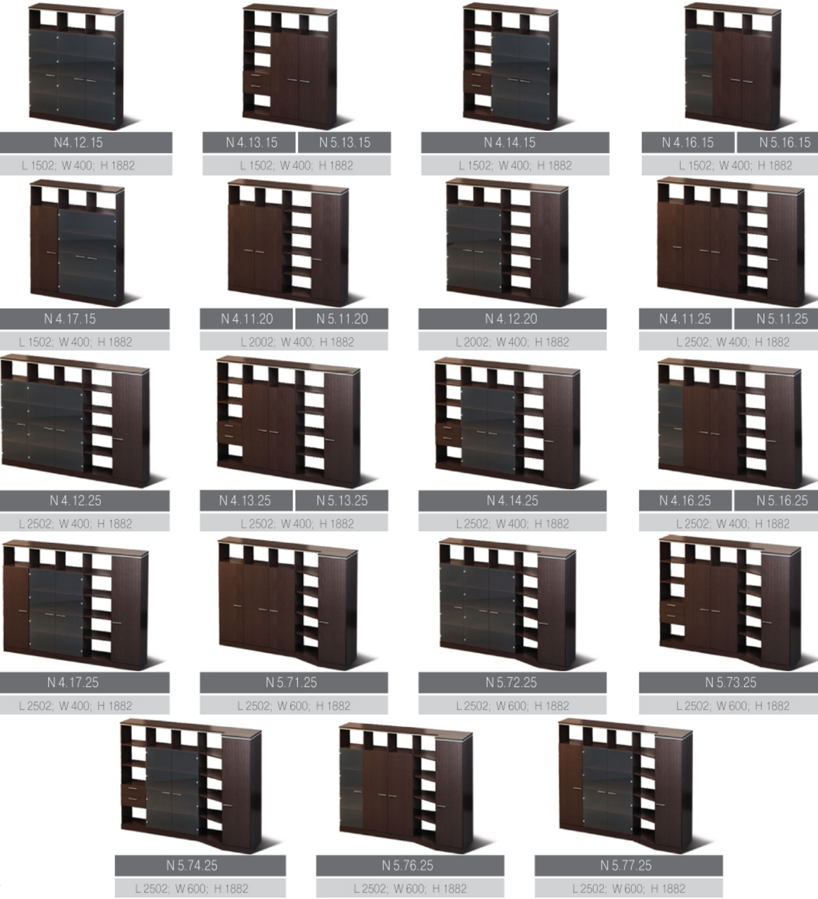 Шкаф гардероб Ньюмен N5.72.25 четырехдверный корпус ДСП фасад ДСП стекло бронза (MConcept-ТМ) - фото 10 - id-p632732924