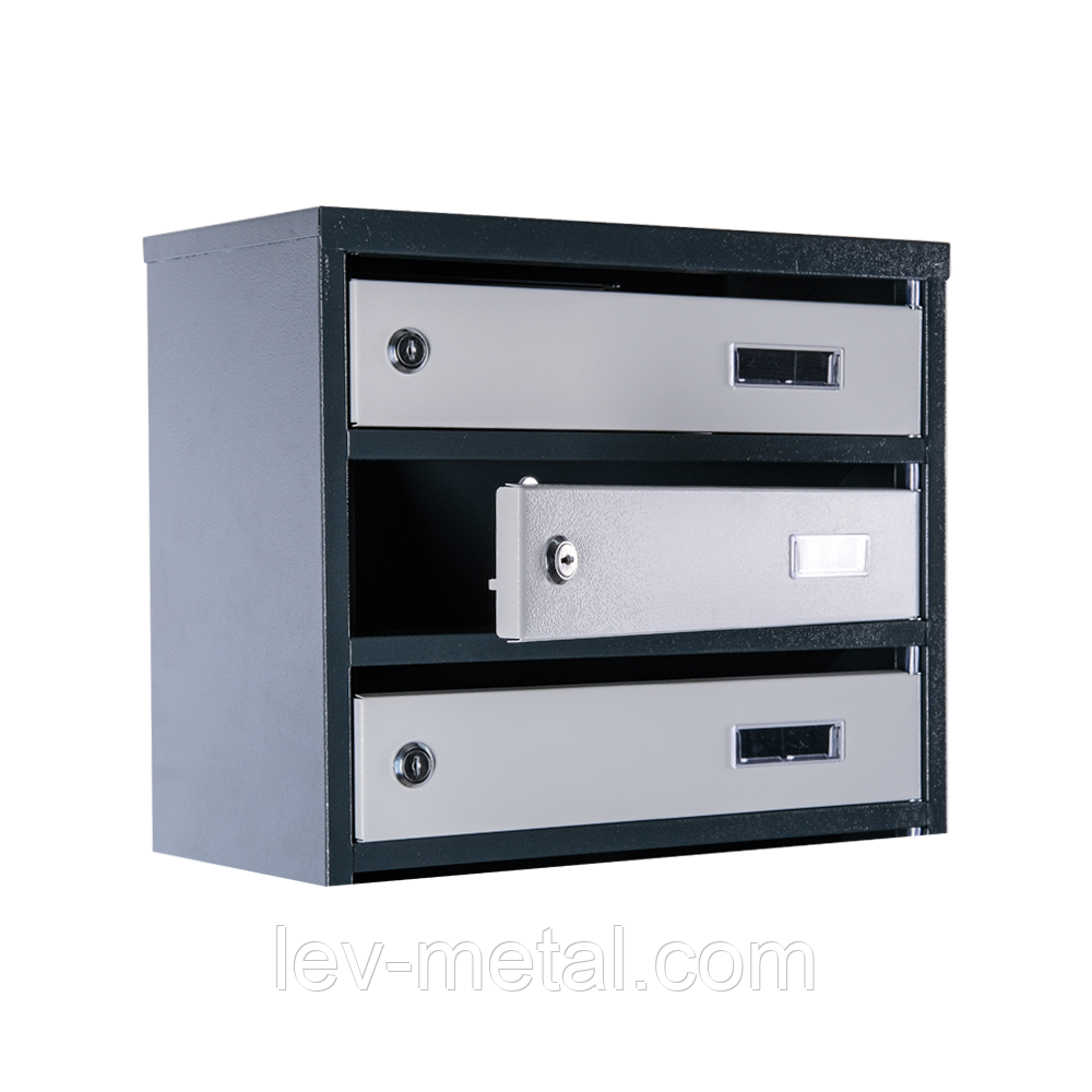 Ящик почтовый многосекционный ЯП06А (корпус антрацит, дверцы серые) - фото 3 - id-p1368249362