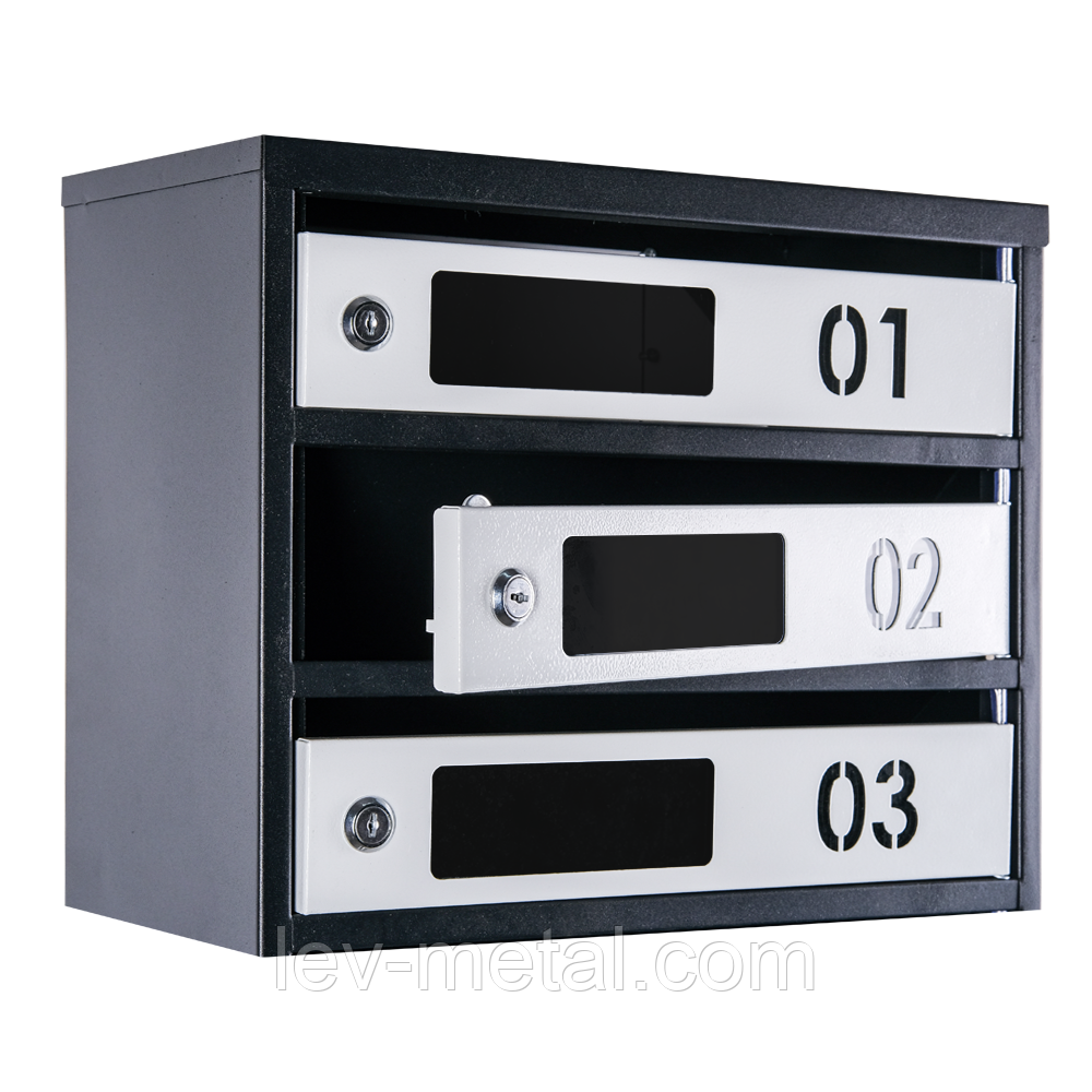 Ящик почтовый многосекционный ЯП04D (черно-серый) - фото 3 - id-p964590606