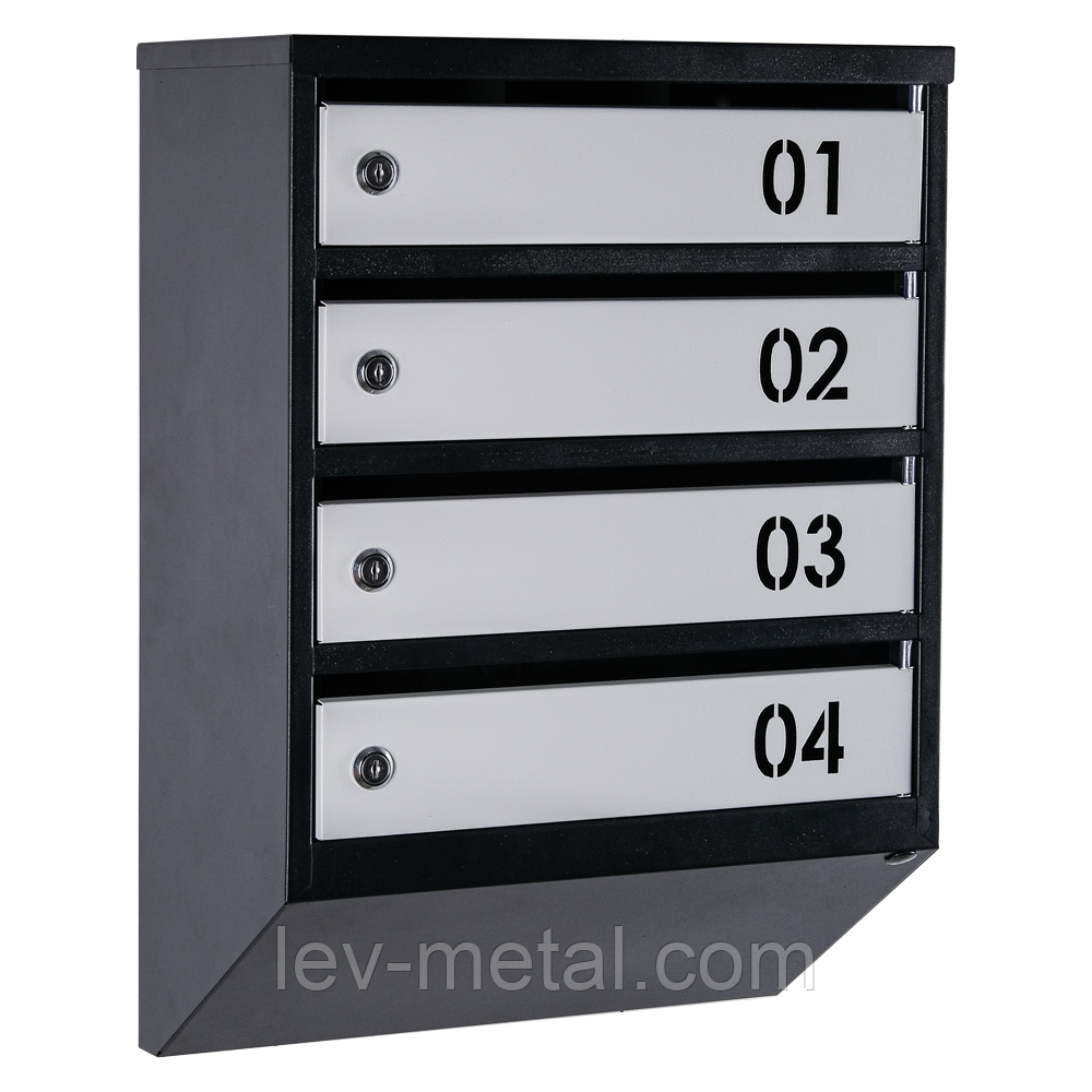 Ящик поштовий багатосекційний ЯП04В (чорно-сірий)