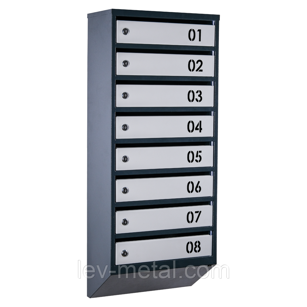 Ящик поштовий багатосекційний ЯП08В (антрацитово-сірий), фото 1