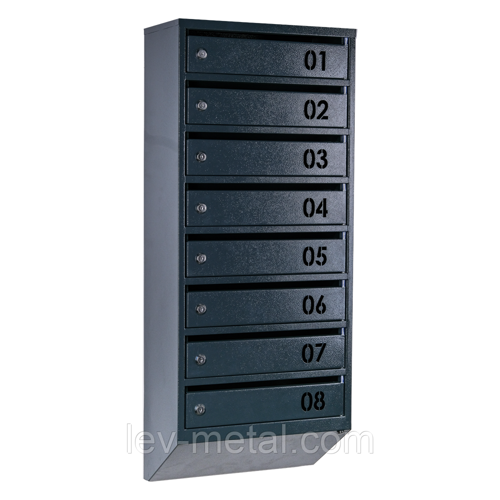 Ящик поштовий багатосекційний ЯП08В (антрацитовий), фото 1