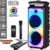 Портативна акустична система NDR-X898, 2х8", 2 мікрофони, ПУ, RGB підсвічування, фото 2