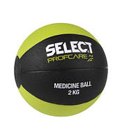 Мяч медицинский SELECT Medicine ball (011) чорн/салатовий, 2кг