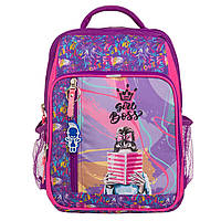 Рюкзаки ортопедичні для першокласниці, шкільний рюкзак для дівчинки 1-3 класу bagland фіолетовий 1080