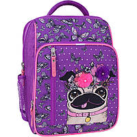 Рюкзаки ортопедичні для першокласниці, шкільний рюкзак для дівчинки 1-3 класу bagland фіолетовий 890