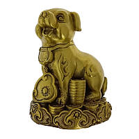 Статуетка собака на монетах гороскоп 13х9,5 см бронзова (C5283)
