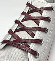 Шнурки для взуття плоскі просочення 90 см (5 мм) Бордовий