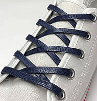 Шнурки для взуття плоскі просочення 90 см (5 мм) Синій