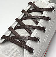 Шнурки для взуття плоскі просочення 100 см (5 мм) Темно-коричневий