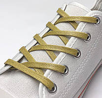 Шнурки для взуття плоскі просочення 100 см (5 мм) Гірчиця
