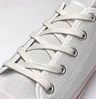 Шнурки для взуття плоскі просочення 100 см (5 мм) Білий