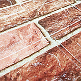 Самоклеюча 3D панель коричневу цеглу катеринославську В РУЛОНІ 3080x700x3мм, фото 2