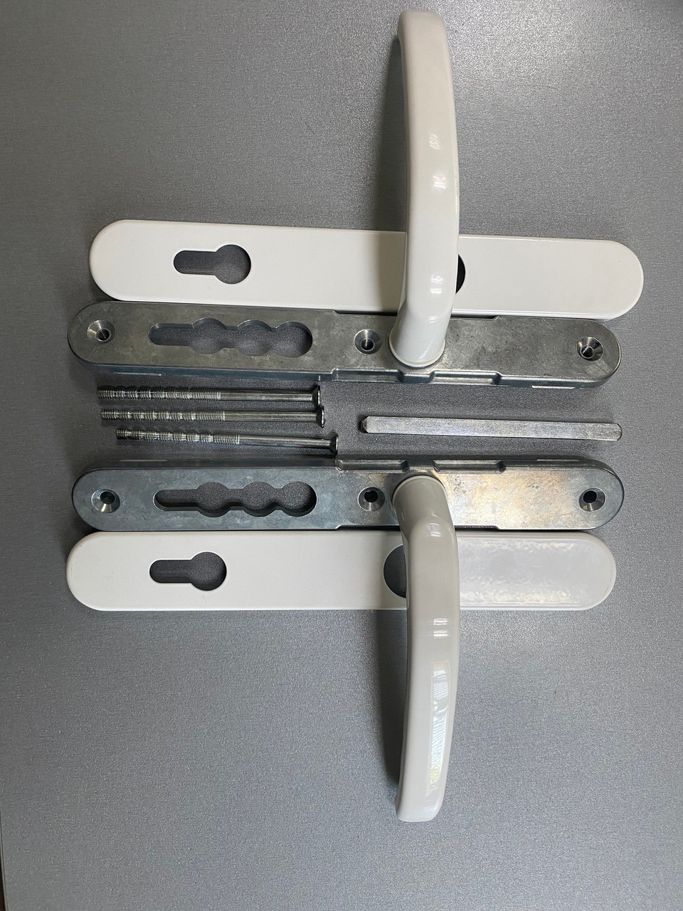 Дверний підпружинений гарнітур універсальний з накладками Astex DHS 923 Білий (RAL 9016), фото 1