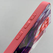 Чохол для Xiaomi Redmi Note 9 скляний чохол різнокольоровий на сяомі редмі нот 9 малиновий l6f, фото 4