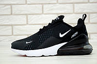 Кроссовки женские Nike Air Max 270 черно-белые, Найк Аир Макс 270 текстильные, прошиты. код KD-11497