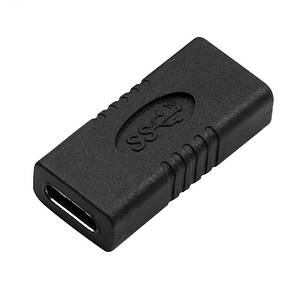 Перехідник адаптер з'єднувач USB 3.1 Type-C F/F, Black, фото 3