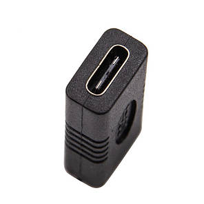 Перехідник адаптер з'єднувач USB 3.1 Type-C F/F, Black, фото 4