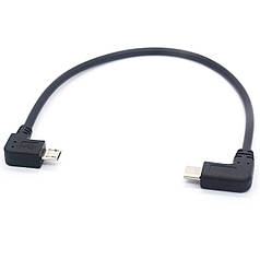 Перехідник адаптер, кутовий кабель Micro USB — Type C (M/M)