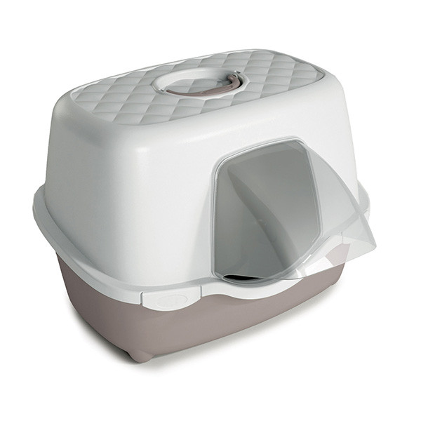 Туалет для котів Stefanplast Très Chic Outdoor закритий 56*54,5*39 см (білий/бежевий)