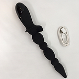 П'ятирівневий анальний вібратор стимулятор з обмежувачем, Анальний вібратор з 10 режимами, Інтимні іграшки, фото 6