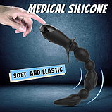 П'ятирівневий анальний вібратор стимулятор з обмежувачем, Анальний вібратор з 10 режимами, Інтимні іграшки, фото 7