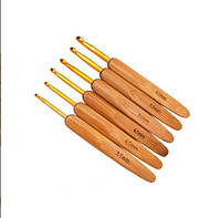 Набор крючков для вязания с бамбуковой ручкой 3.5-6 мм