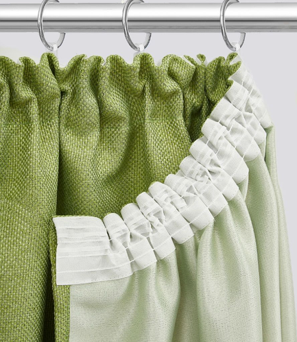 Комплект шторы рогожка блекаут оливковые на тесьме размер 150*270 см ...