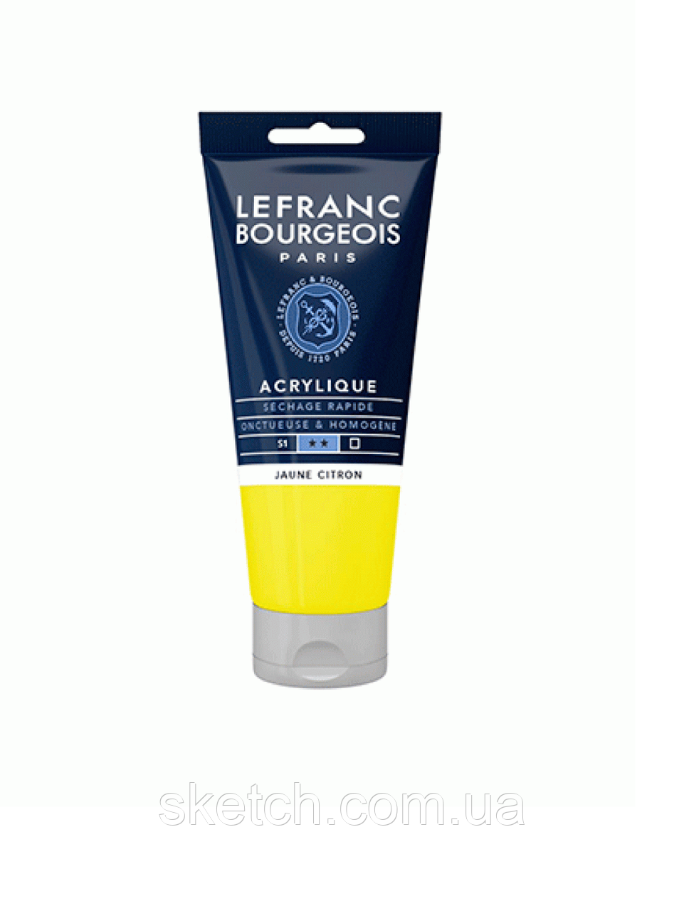 Фарба акрилова Lefranc Fine Acrylic Color Serie 1 №169 Лимонно-жовтий (Lemon yellow), 80мл