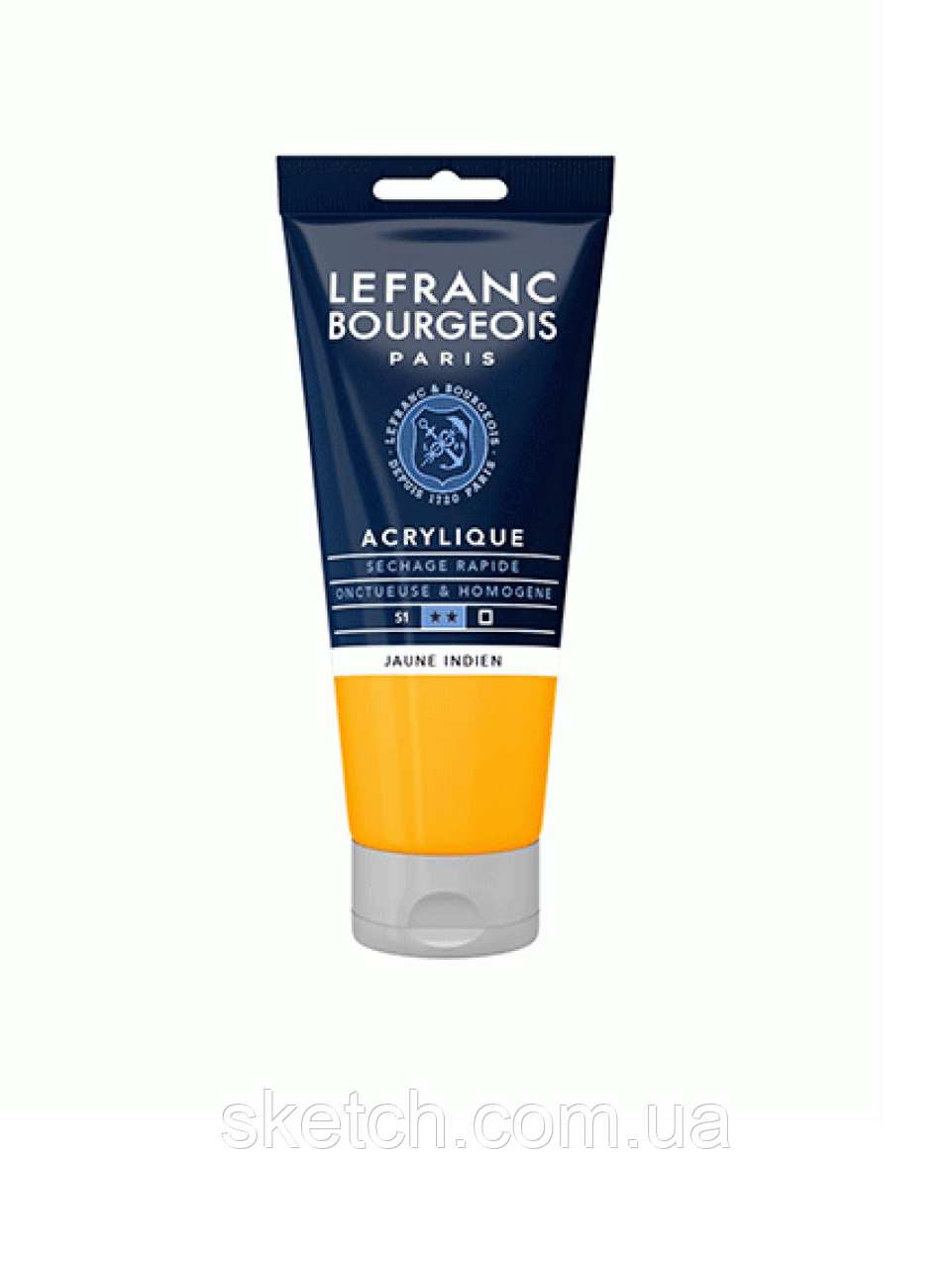 Фарба акрилова Lefranc Fine Acrylic Color Serie 1 №212 Індійський жовтий (Indian yellow)), 80мл