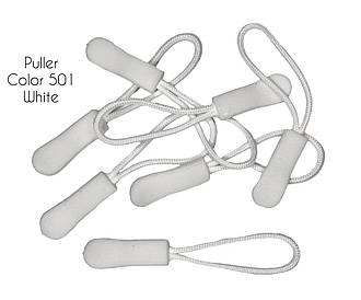 Пулер Білий (висюлька) на шнурку для бігунка