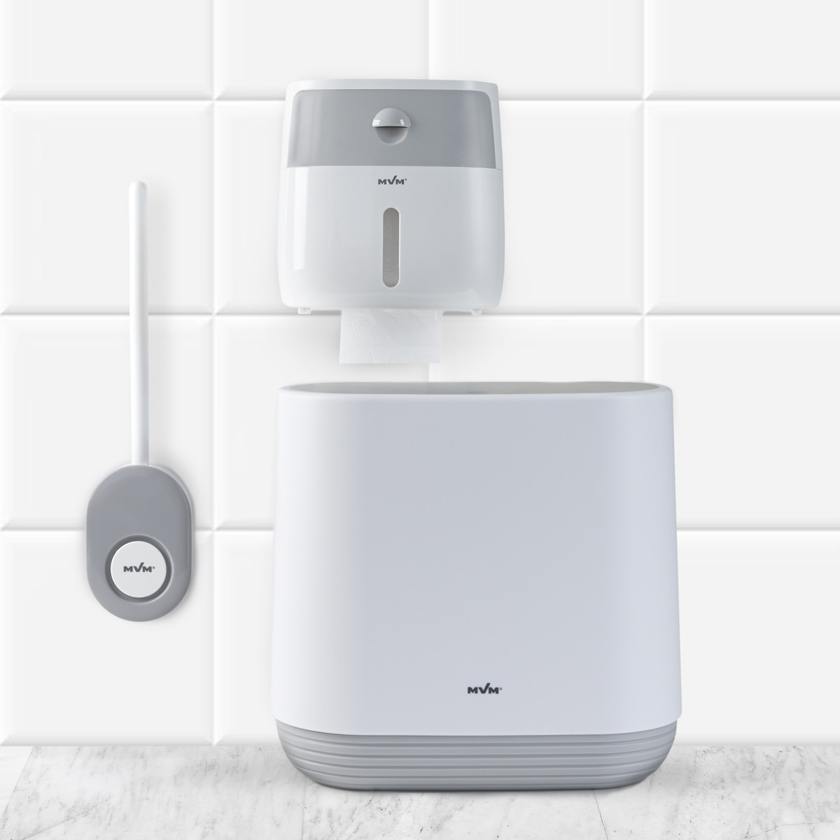 Комплект №16: настінний йоржик, відро та тримач для паперу з поличкою