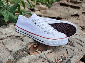 Кеди білі конверси в стилі Converse all star низькі, фото 3