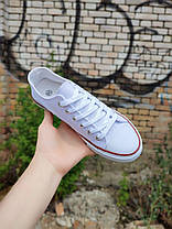 Кеди білі конверси в стилі Converse all star низькі, фото 4