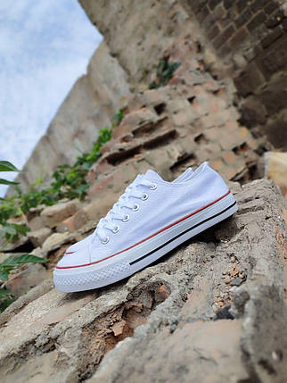Кеди білі конверси в стилі Converse all star низькі, фото 1