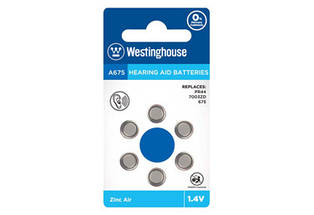 Повітряно-цинкові батарейки Westinghouse для слухових апаратів A675 1.45 В 6 шт.