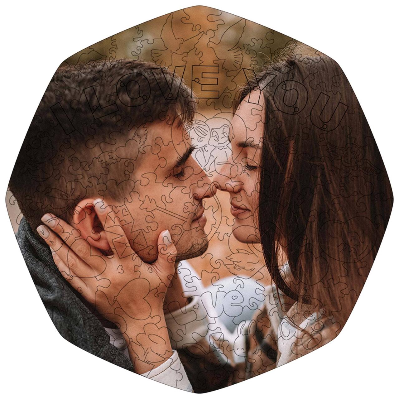 Середній Фігурний Дерев'яний Фото Пазл Woods Story За Вашим Фото Кохання L, фото 1