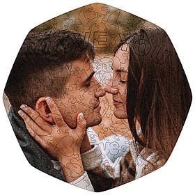 Середній Фігурний Дерев'яний Фото Пазл Woods Story За Вашим Фото Кохання L