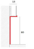 Алюмінієвий плінтус прихованого монтажу 80 мм