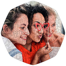 Середній Фігурний Дерев'яний Фото Пазл Woods Story За Вашим Фото Друзі L