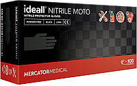 Нитриловые перчатки Mercator Ideall Nitrile Moto размер M черные (50 пар)