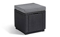 Пластиковый пуф CURVER CUBE WITH CUSHION Графит