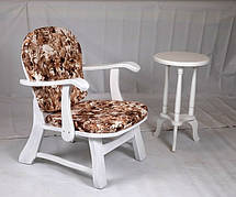 Крісло дерев'яне з підлокітниками для саду / тераси Прованс RoomerIN, колір білий