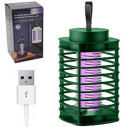 Лампа від комарів від USB, Y15, з петелькою, Зелена / Електрична лампа пастка для комах