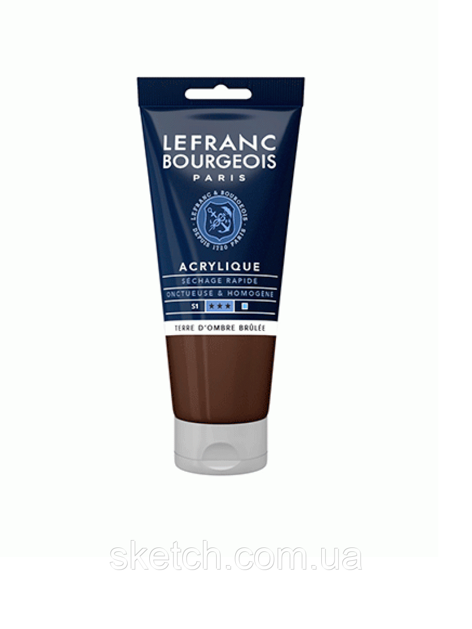 Фарба акрилова Lefranc Fine Acrylic Color Serie 1 №477 Умбра палена (Burnt umber), 80мл