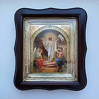 Ікона "Воскресіння Христове", лик 15х18 см, у темному дерев'яному кіоті, тип 2