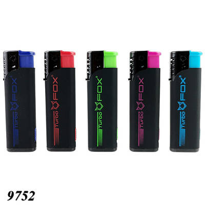 Запальничка турбо FOX 809L чорна з ліхтариком (25шт)