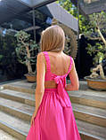 Літня інтригуюча сукня з відкритою спиною Тканина льон жатка Розміри 42-44, 46-48, фото 2